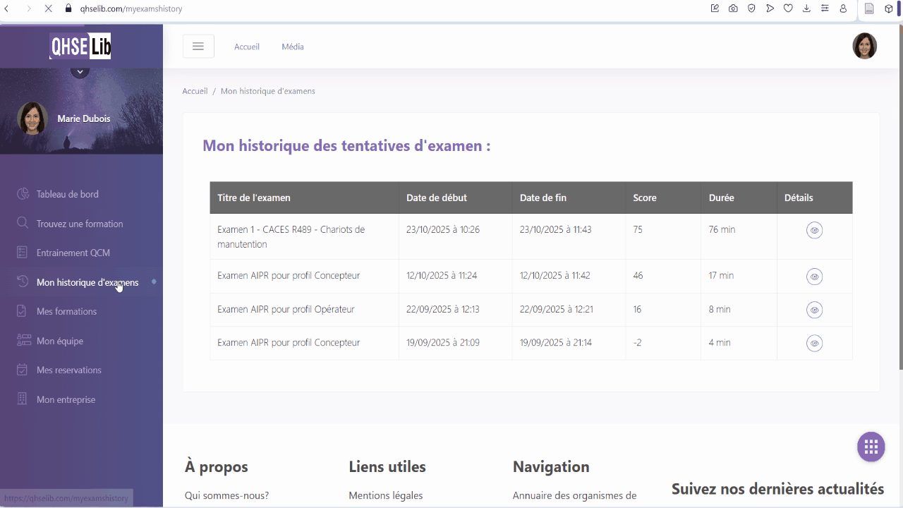 Comment suivre vos examens ?